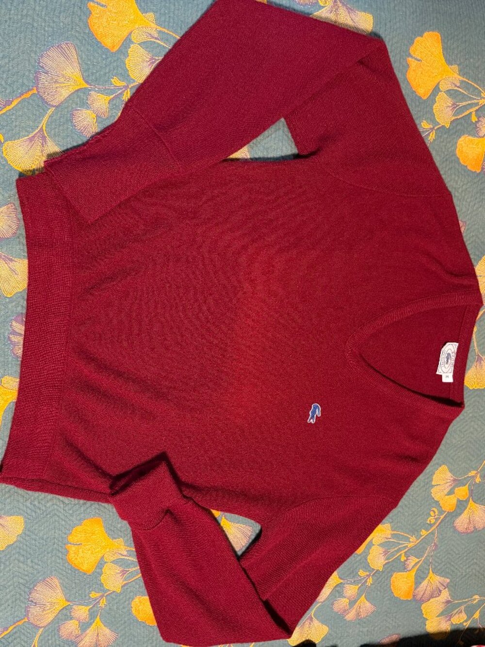 Vintage Burgundy Lacoste V Neck Sweater Size Large